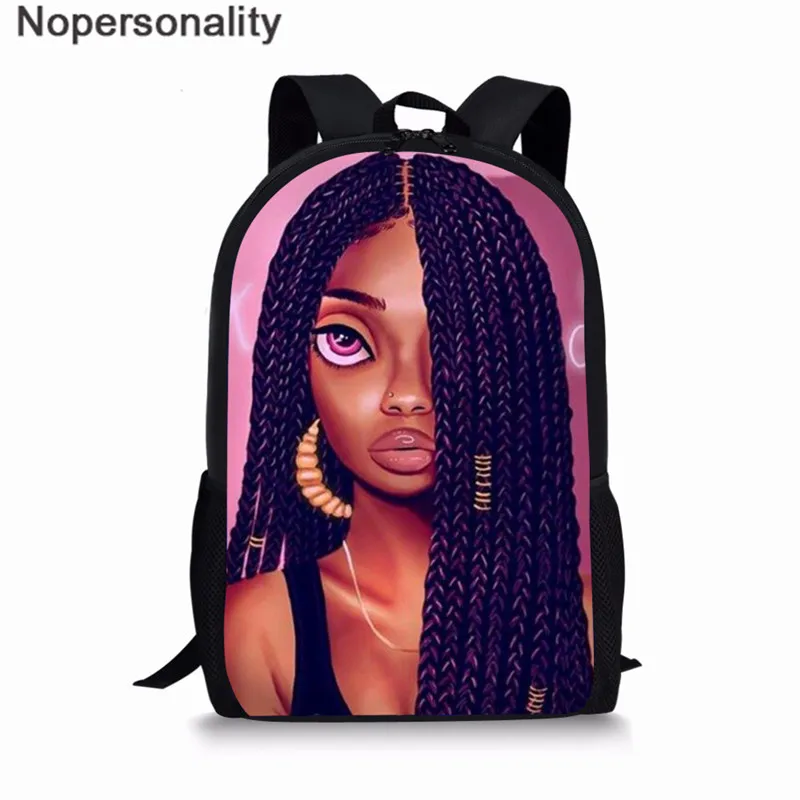 LH1045C Nopersonality Black Art Afro Girl Print African Backpack for School Teenage Girls Book Bags Toddler Schoolbag Mochila Escolar - Цвет: LH1045C