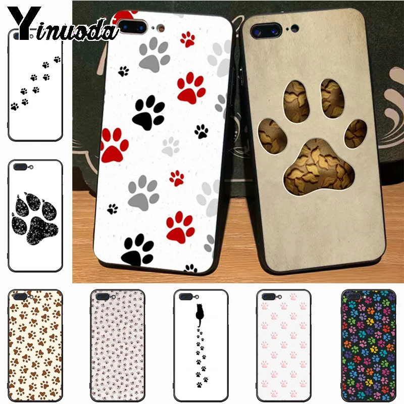 Yinuoda милый кот следы лап Новые супер мило телефонные чехлы для Apple iPhone 8 7 6 6S Plus X 5S