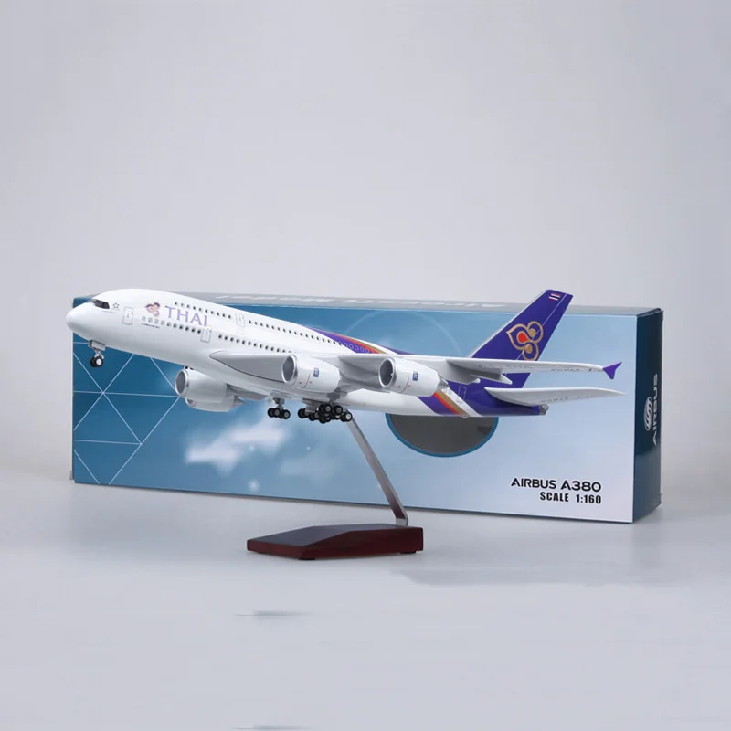 1/160 масштаб самолет Airbus A380 Таиланд Тайская авиакомпания модель с легкой литой