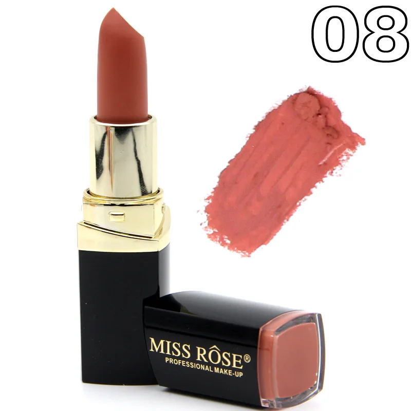 MISS ROSE 3D Фантастическая матовая минеральная губная помада бархатная матовая 24 цвета помада для губ Водонепроницаемый увлажняющий длинный прочный batom