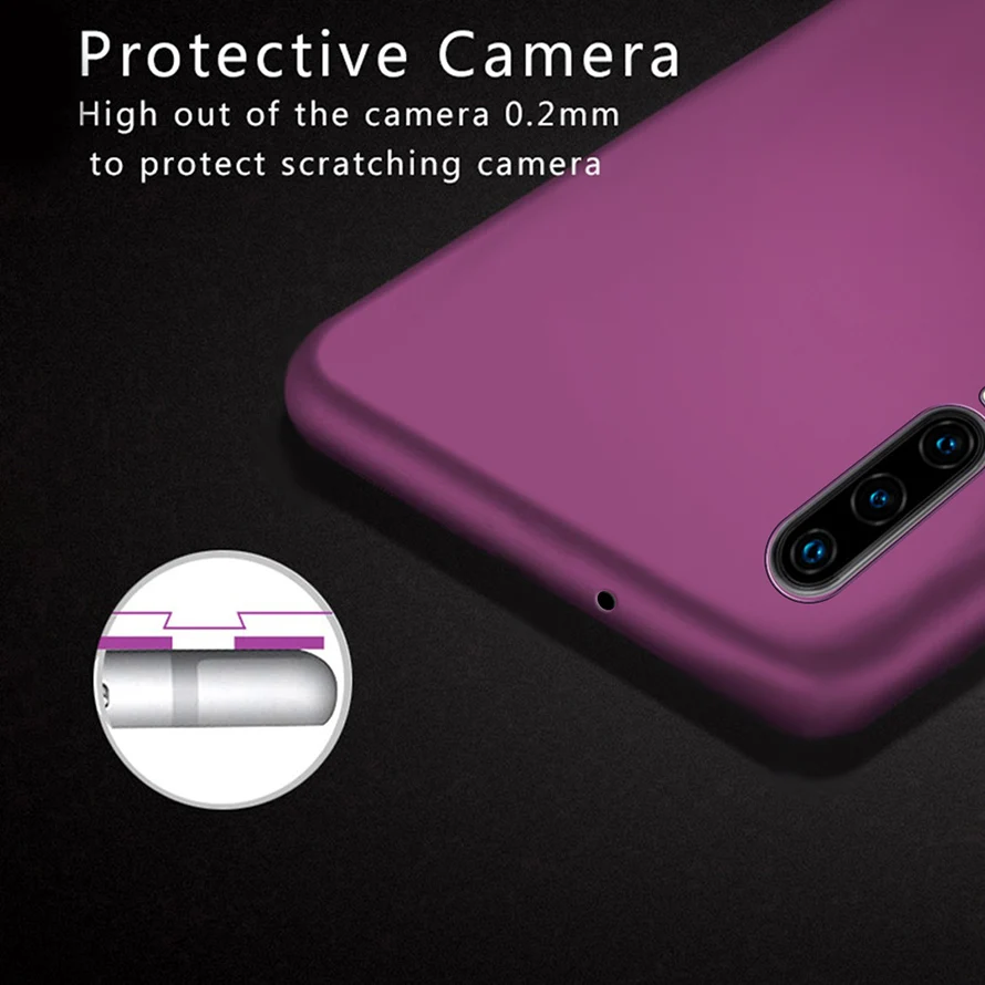 Роскошный чехол для телефона Funda Huawei P 30 2019 черный ударопрочный жесткий матовый