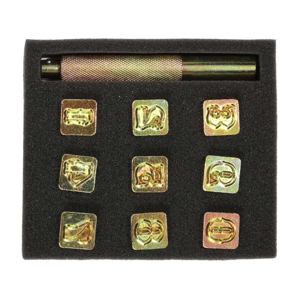 9Pcs numbers Кожевенное ремесло набор инструментов для рукоделия стальная штамповка Набор для рукоделия инструменты для рукоделия - Цвет: 9Pcs numbers