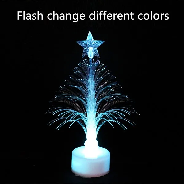 Optical fiber tree 1 шт., 5 шт., 10 шт., 20 шт., красочные мини Люсы, светодиодный Ночной светильник на рождественскую елку, снеговик, детский подарок, рождественский светильник, s лампы, вечерние, домашний декор - Испускаемый цвет: Optical fiber tree