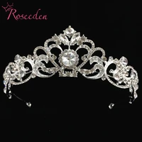 beautiful rose gold silver color wedding tiara crown queen women bridal hair accessories factory price re3024