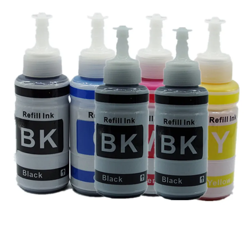 1 Set 2BK 4 x 70ML Краситель струйный на основе не OEM заправка чернил комплект 70 мл наборы для Epson L800 L801 картридж для печати No. T6731/2/3/4/5/6 - Цвет: 1 Set 2BK 4 x 70ML