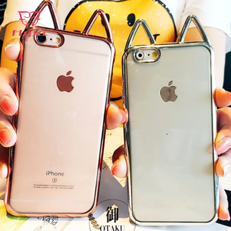 Чехол FlyTo для IPhone 7 8 Plus мягкий чехол из ТПУ с гальваническим покрытием телефона 6 S X