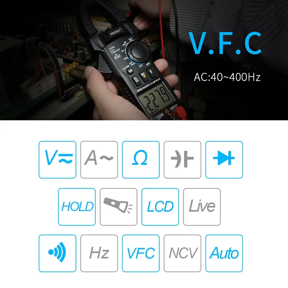 MESTEK CM80 цифровой клещи истинный RMS ЖК мультиметр напряжение тока Емкость
