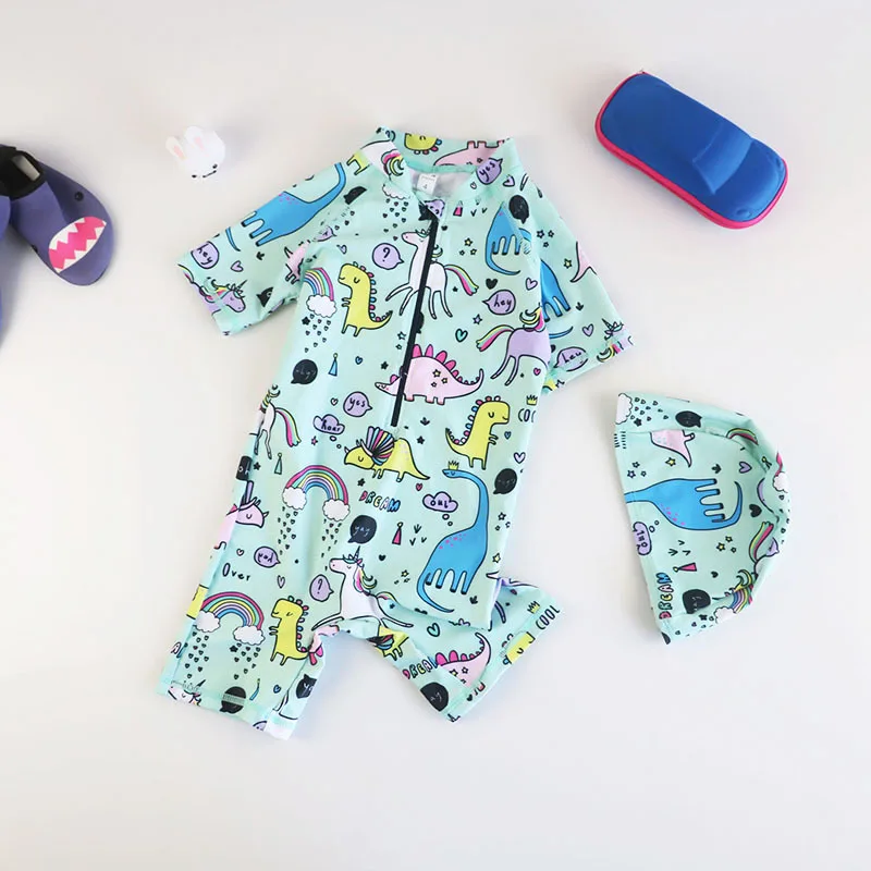 Детский слитный купальник с мультяшным единорогом для мальчиков спортивный