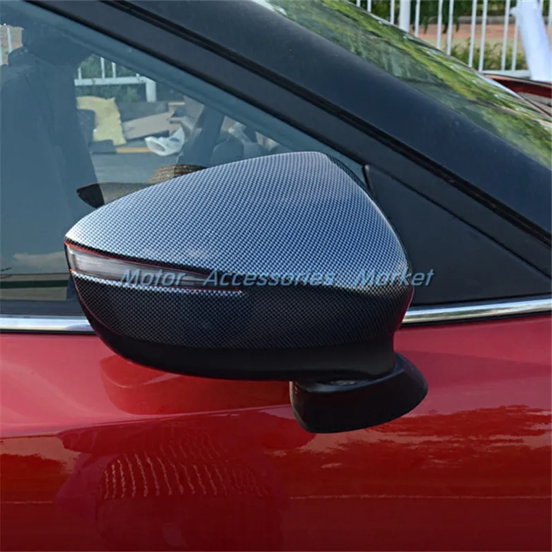 Новая хромированная карбоновая накладка на дверь заднего вида с рисунком для Mazda