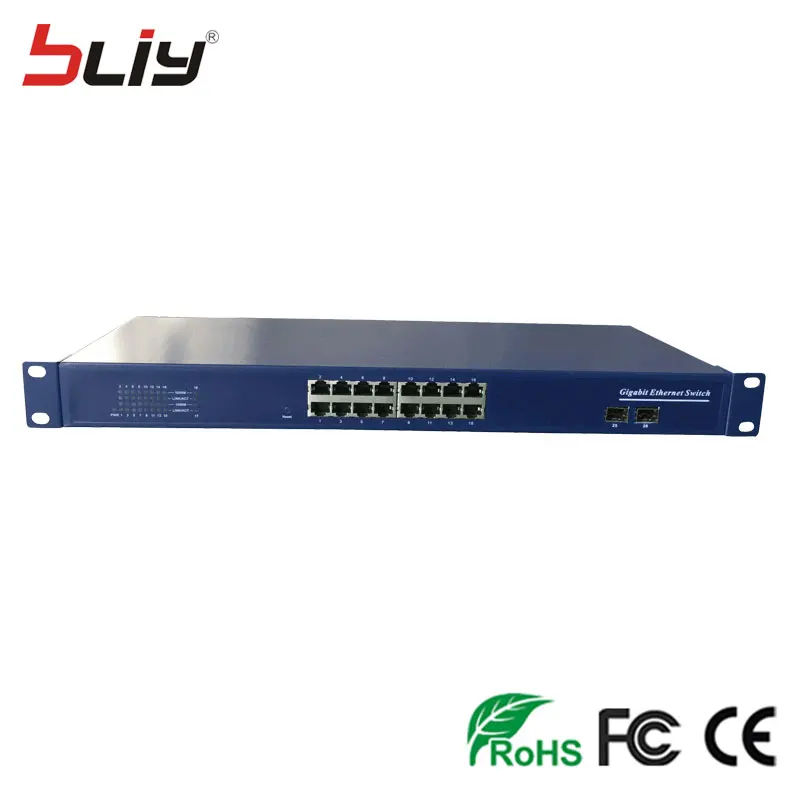2 порта SFP 16 портов rj45 гигабитный Ethernet волоконно оптический коммутатор с