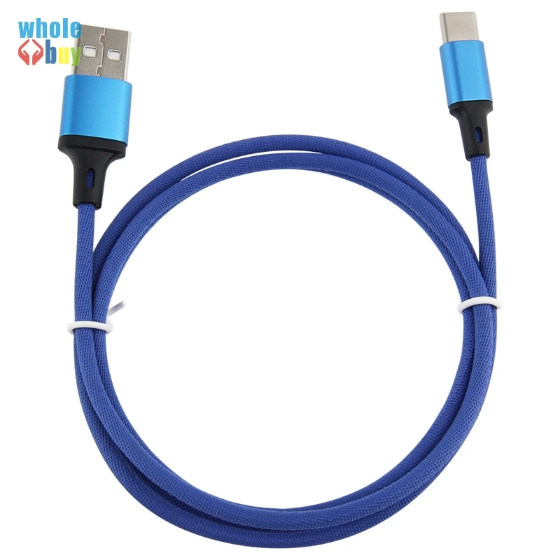 Прямой однотонный Плетеный текстильный Micro Usb 5Pin 8Pin Type C кабель для зарядки и