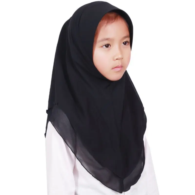 Высокое Качество Осень Зима Детские шарфы хиджабы тюрбан мусульманский хиджаб