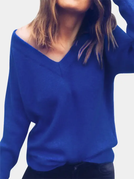 Women Sweater Knited Sexy tops cleavage Pullover Shirt Clothes Lady Female Tricot Bottom Knitwear Chaqueta Topi Purple Black | Женская