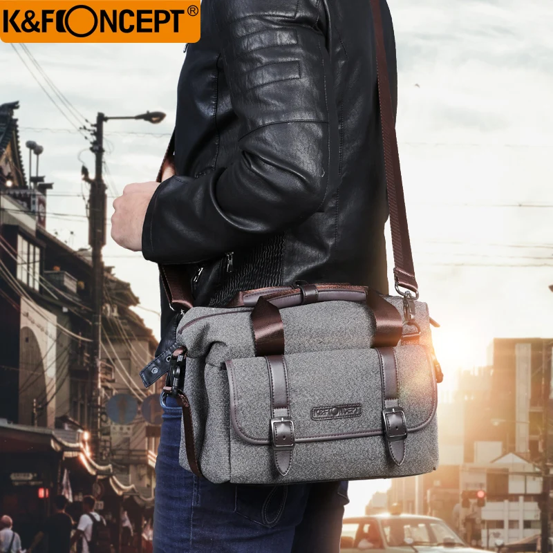 K & F CONCEPT сумка для камеры DSLR через плечо Водонепроницаемая унисекс современный