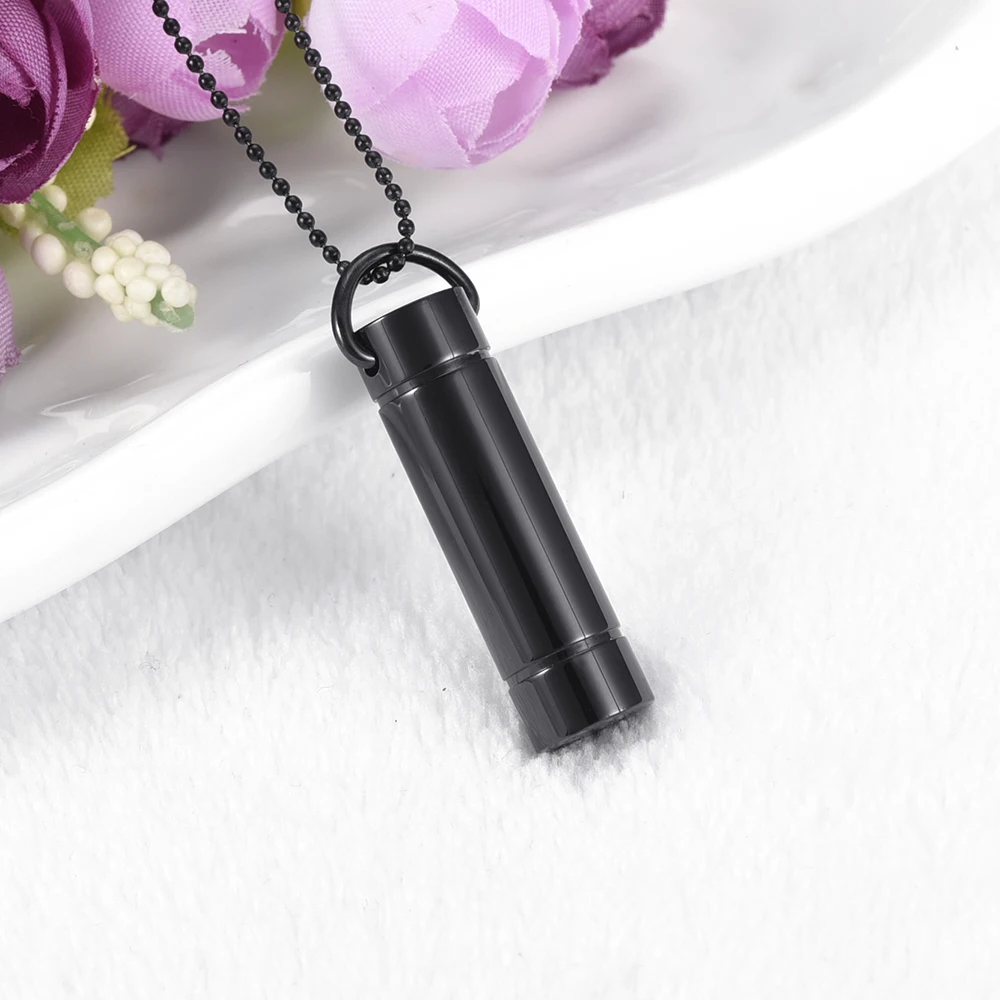 Черная PVD мемориальная пепельная подвеска-сувенир с кристаллом держатель для