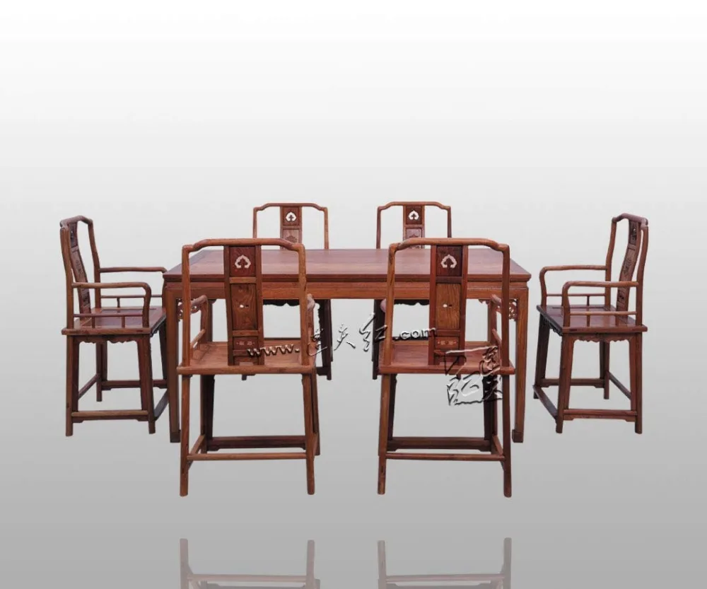 Офисная мебель обеденный стол 1 + 6 розовое дерево 2 м длинное книжное настольное