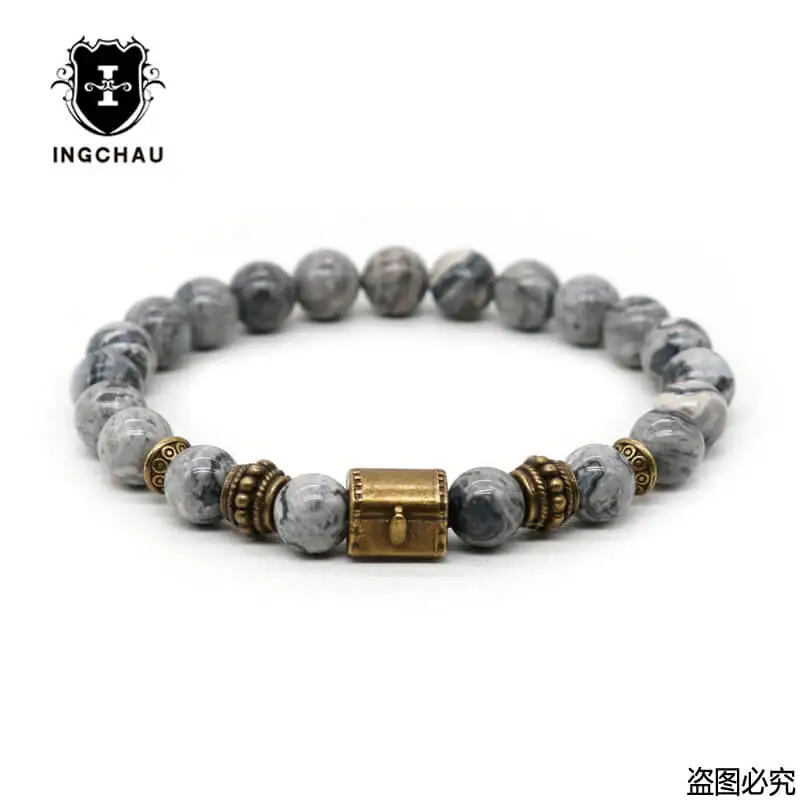 2018 античный бронзовый позолоченный сундук браслет мужской натуральный