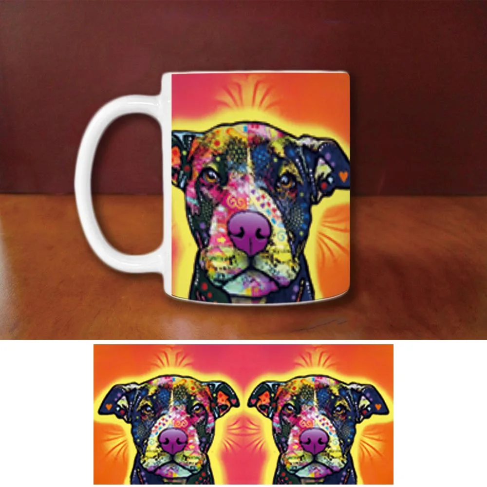 Модные кофейные кружки питбулл милая собака креативные животные белая