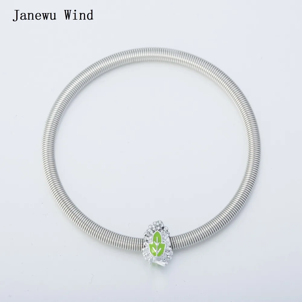 Janewu Wind silver color chain beautiful pendant bangle Bracelet women Sunflower pattern oil painting for men | Украшения и