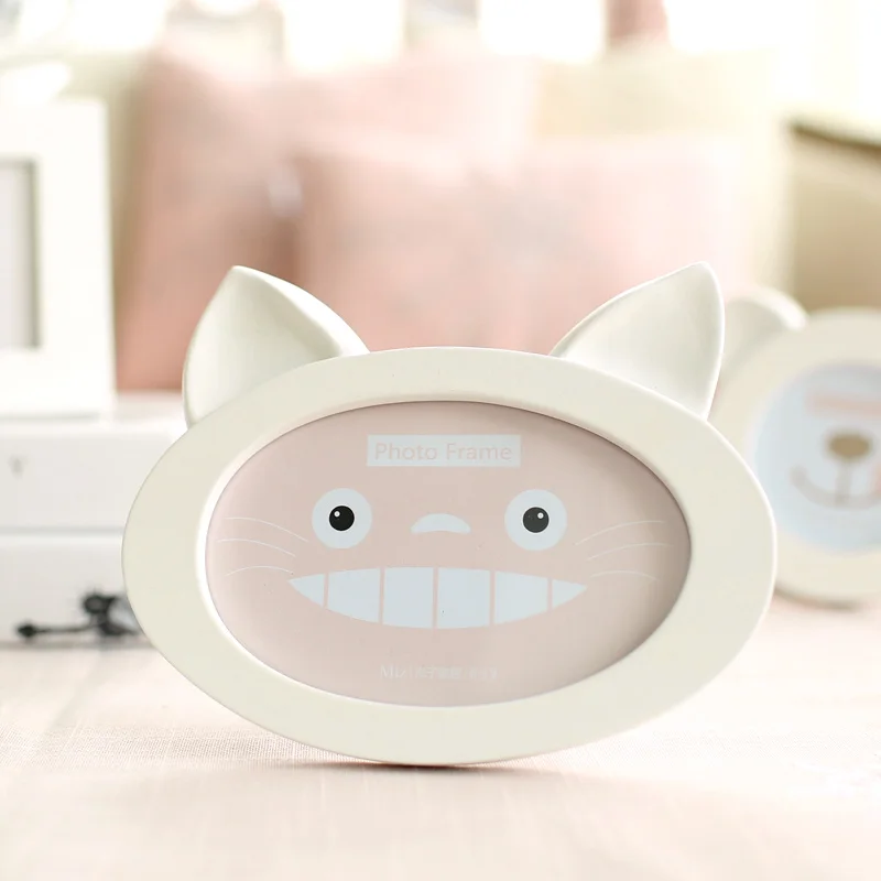 white cat Миз дома Анна серии Cat Для лица фото Рамка милой улыбкой животных Для лица Смолы деревянный для маленьких детей изображение Рамка s Desktop Рамка ANN01001 - Цвет: white cat