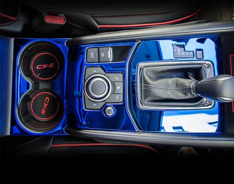 Blue Для Mazda CX-5 CX5 CX 5 ABS хромированный автомобильный Средний CD центр управления аксессуары для салона автомобиля - Цвет: Blue