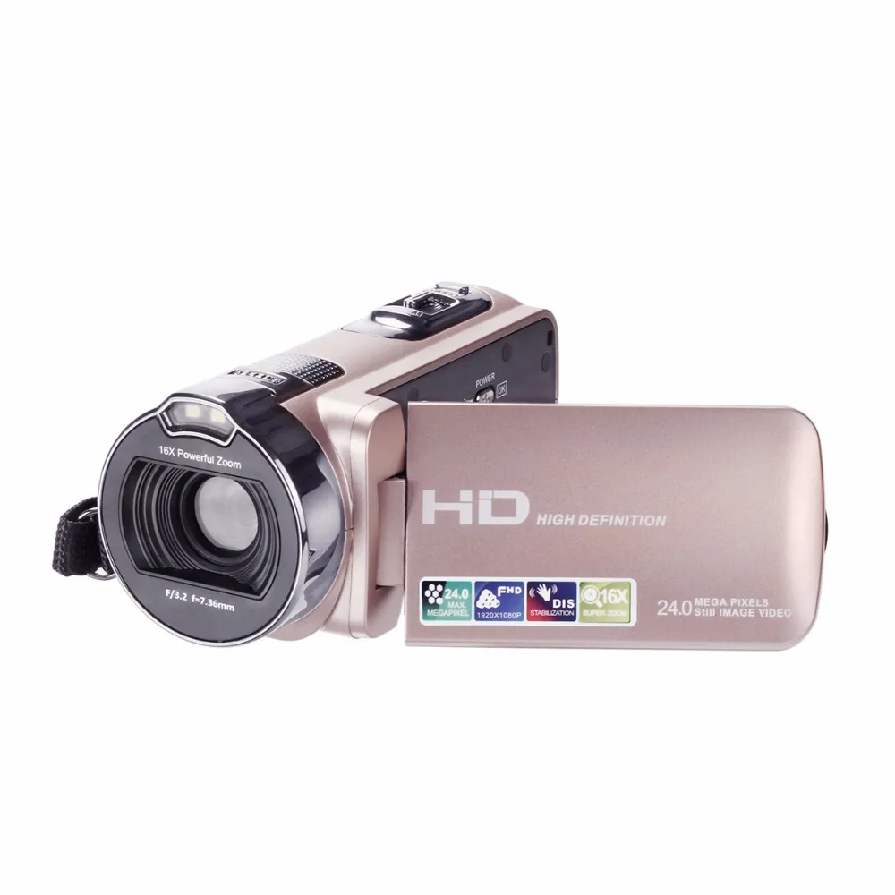 Цифровая камера JRGK HDV 312P 2,7 ''дюймов 1080 МП P 16x Zoom DV видеокамера с поворотным экраном
