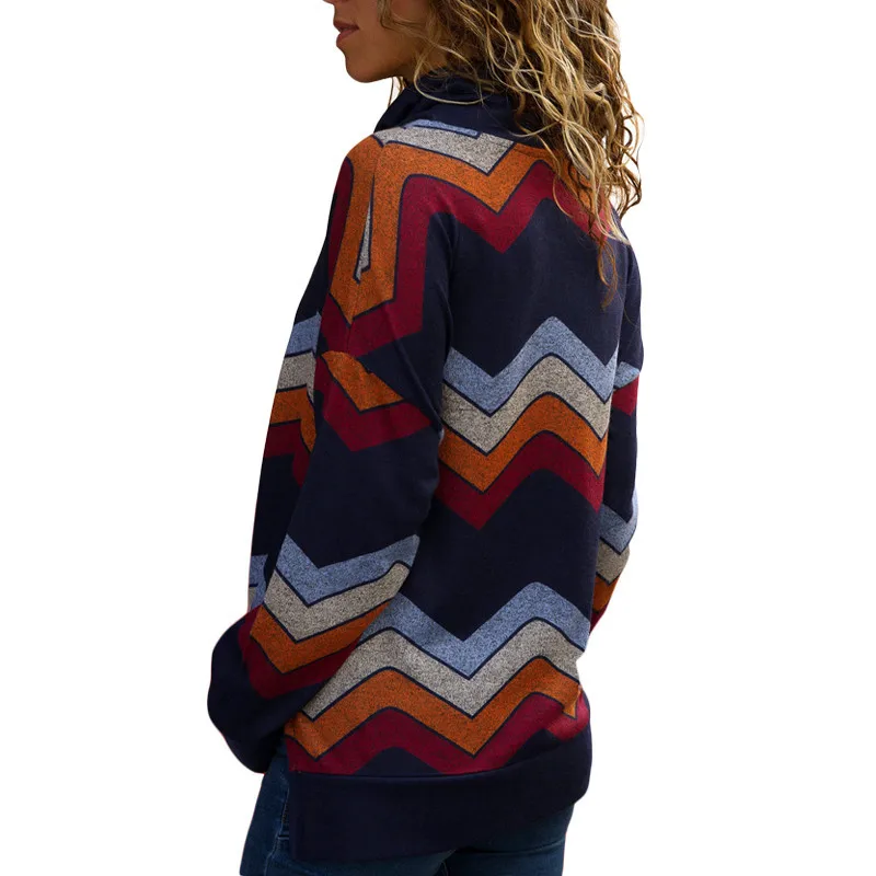 3 Color 5 Size Women Striped Sweater for Long Sleeve Pullovers Casual Cotton Female Top Jumper Plus | Женская одежда