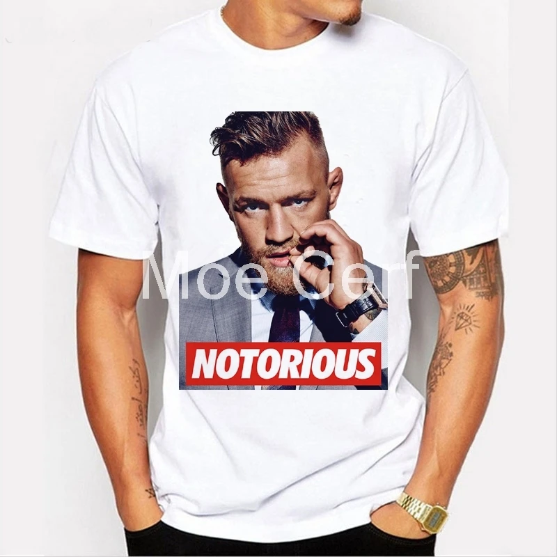 Мужская футболка, бренд MMA Conor Mcgregor, забавная футболка, боксеры для фитнеса, белые, короткий рукав, повседневные футболки, хипстер, L9-D-49