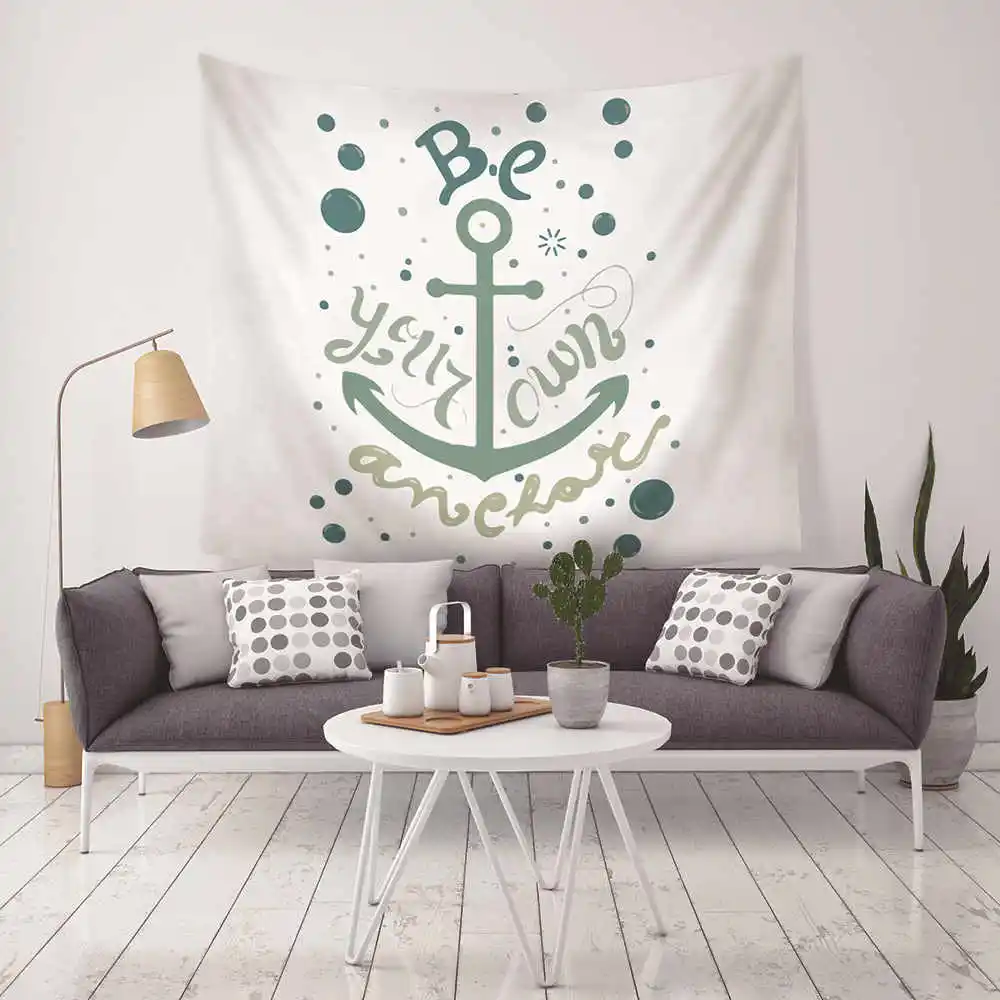 Новый Хлопок Лен японский стиль лодка якорь печатных Бохо Decoracion МАНДАЛА ГОБЕЛЕН