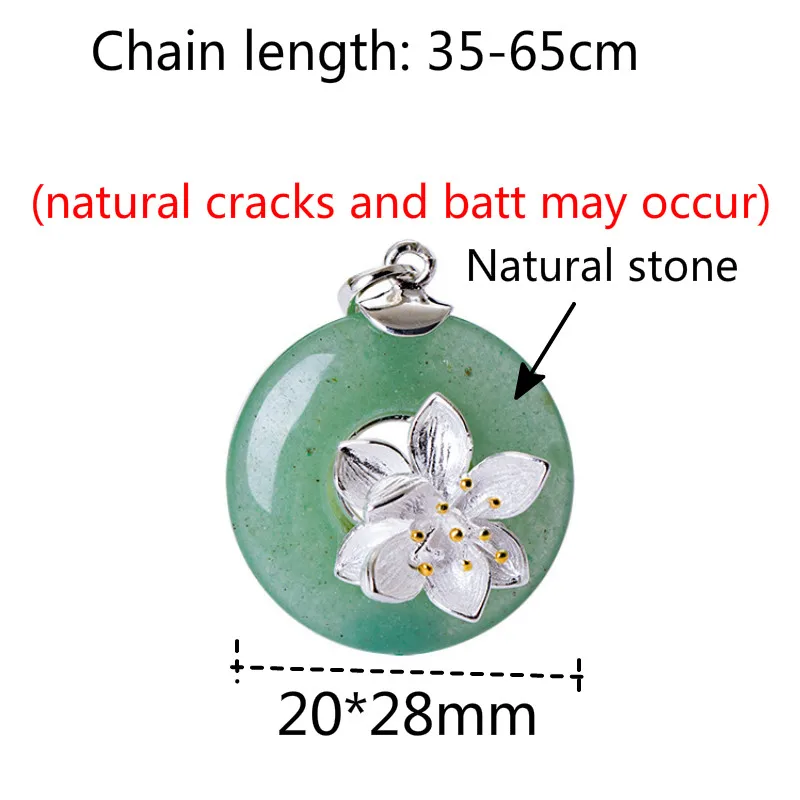 

925 Sterling Silver Natural jade Lotus Flower Necklaces & Pendants For Women Chinese Style Vintage Jewelry Flyleaf