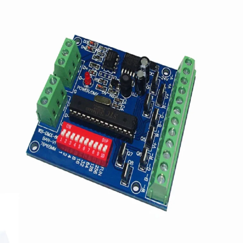 Wholesale 1pcs 8 channel 2 groups dmx512 decoder 8CH Easy DMX512 led Controller RGBW dimmer DC5V-24V for strip | Лампы и освещение