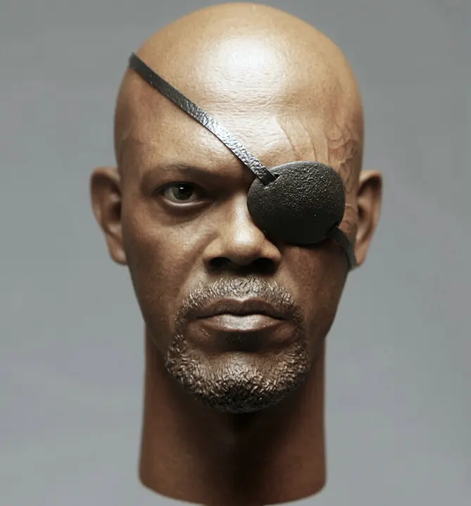 1/6 Сэмюэл Джексон Глава Sculpt для черной кожи Ник Фьюри Средства ухода за кожей