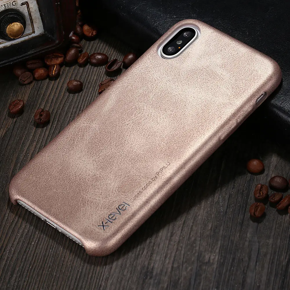 Для iPhone XS Max XR 11 Pro 7 8 Plus натуральная X-LEVEL роскошный бизнес ретро кожаный тонкий задний Чехол