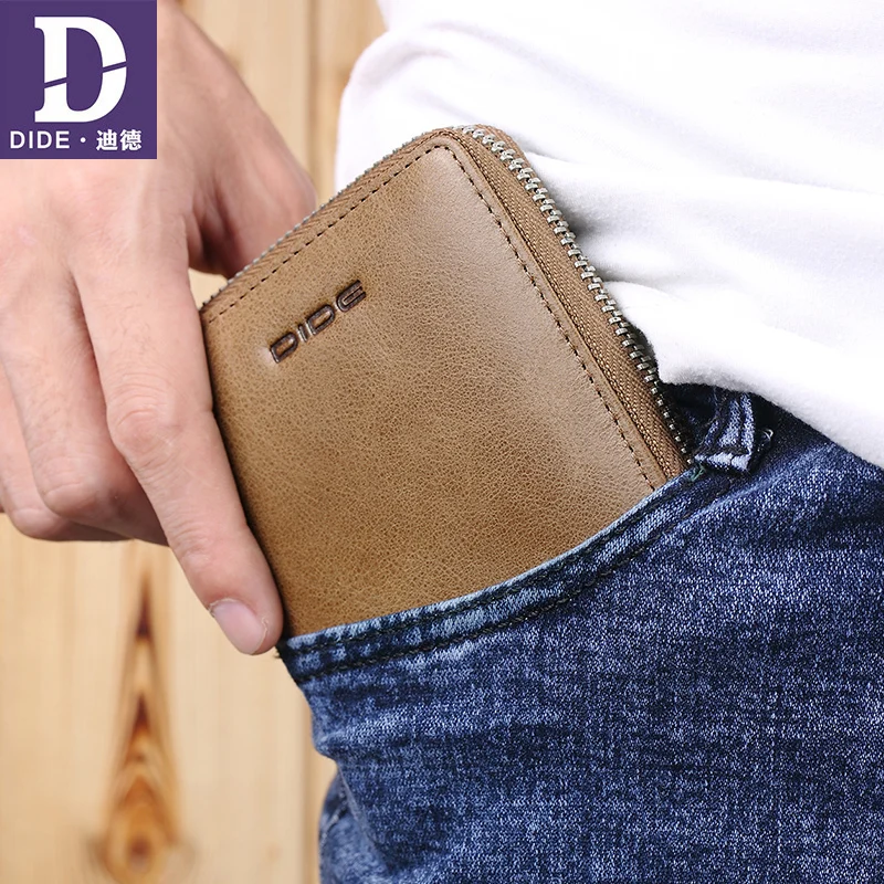 Винтажный кошелек DIDE из натуральной кожи мужской клатч воловьей бумажники для