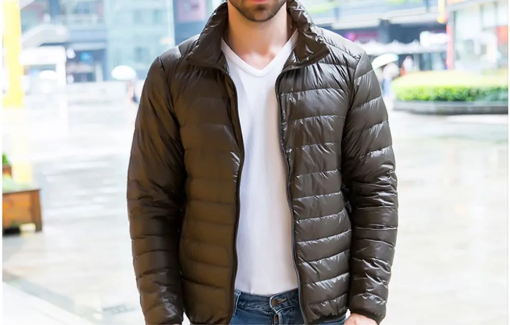 M-6XL большие размеры зимняя мужская Сверхлегкая куртка белая куртка-пуховик на