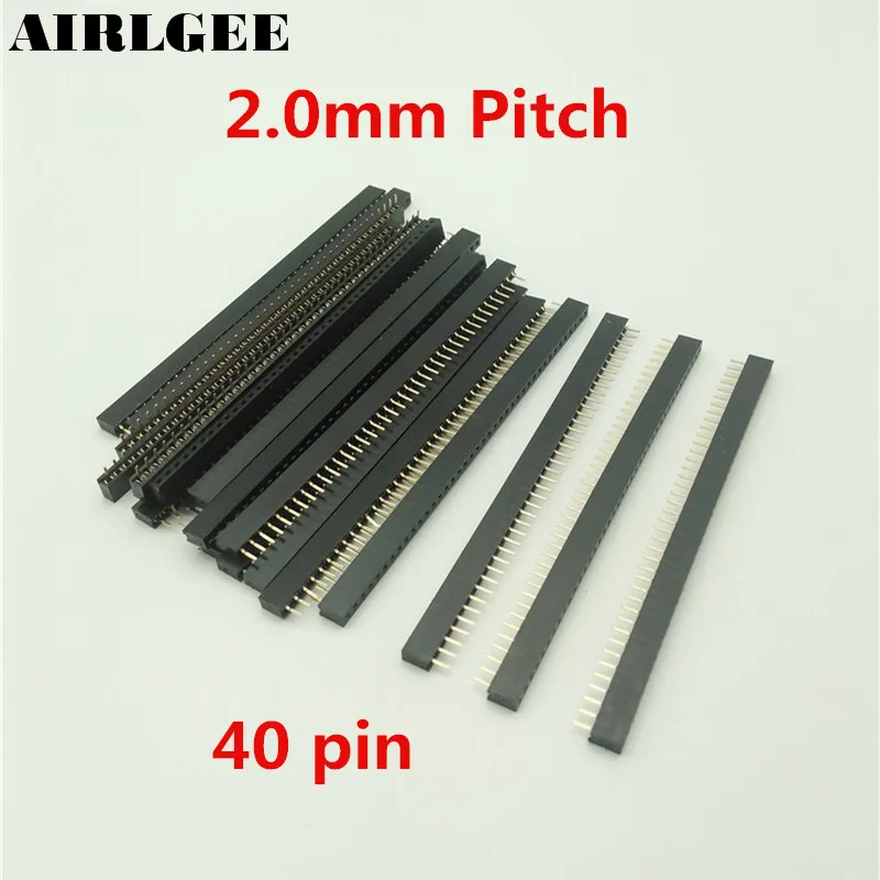 20 шт. Женский Разъем для печатной платы 40 Pin 2 мм черный Бесплатная доставка|connector