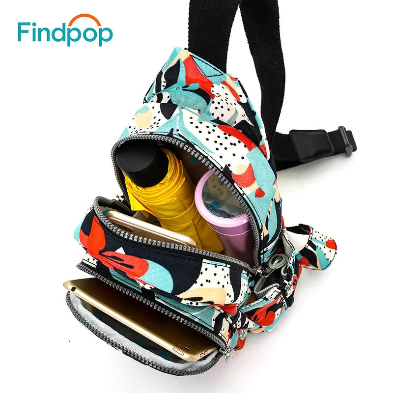 Женский рюкзак Findpop с цветочным принтом новинка 2018 модный практичный