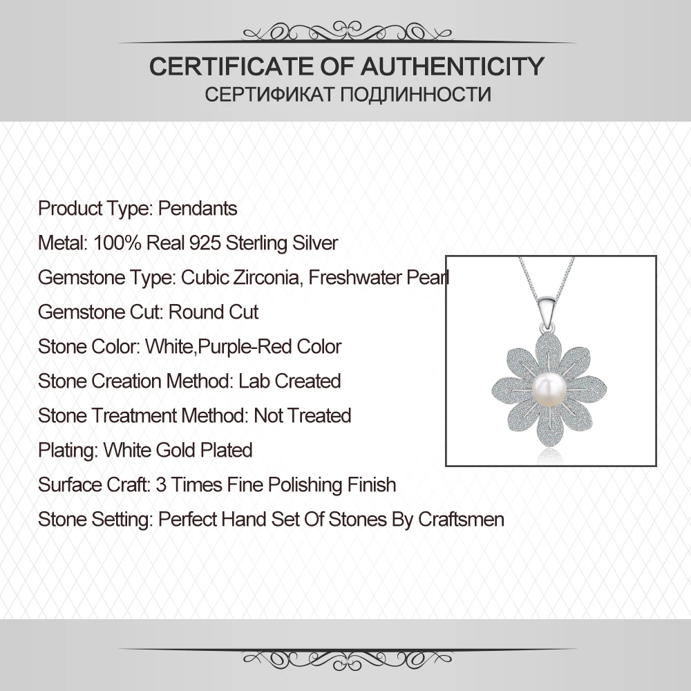 Женский кулон из серебра 925 пробы с пресноводным жемчугом|pendant woman|pendant 925pendant flower |