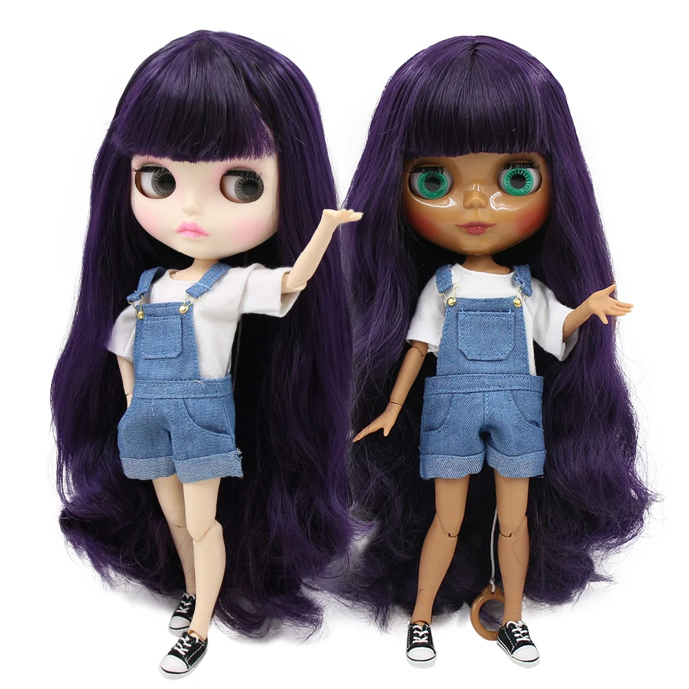 ICY factory шарнирная кукла blyth toy темно-фиолетовые волосы темно-белая кожа шарнирное тело bjd подарок 1/6 30 см игрушка
