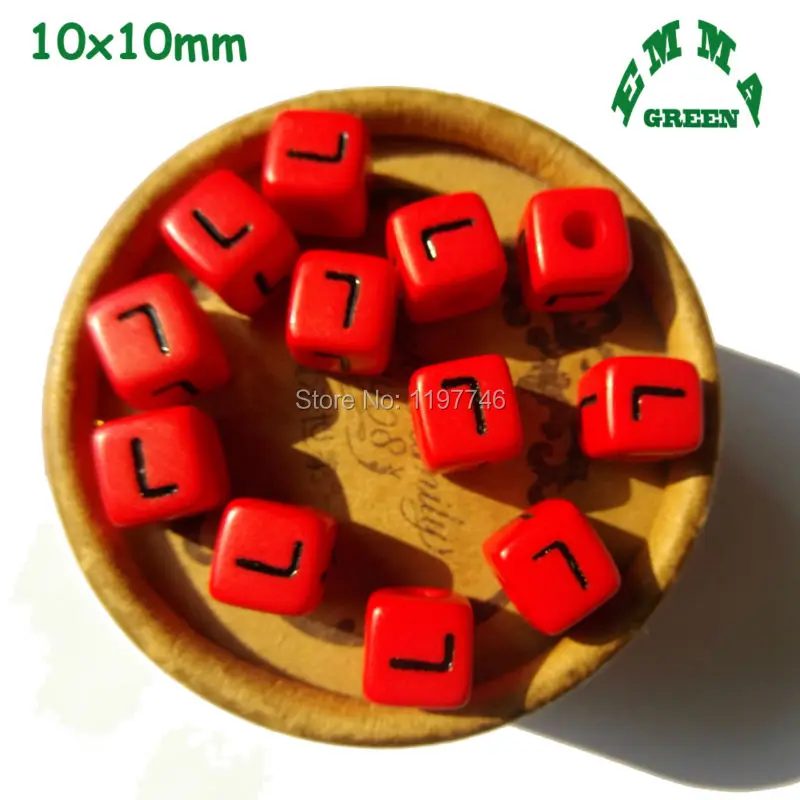 Акриловые квадратные разделители в виде букв алфавита 10 мм бусины 100 шт. для