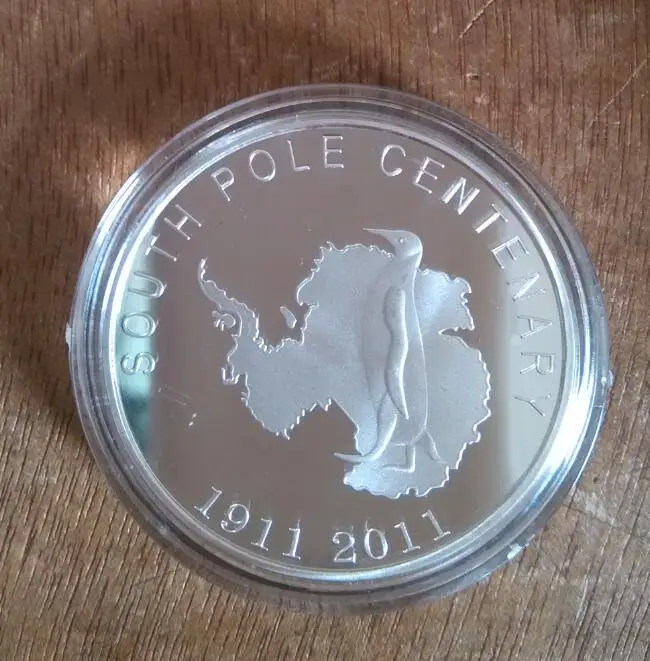 40 мм Посеребренная сувенирная монета Roald amundsen Antarctican|coin coins|coin souvenircoins silver |