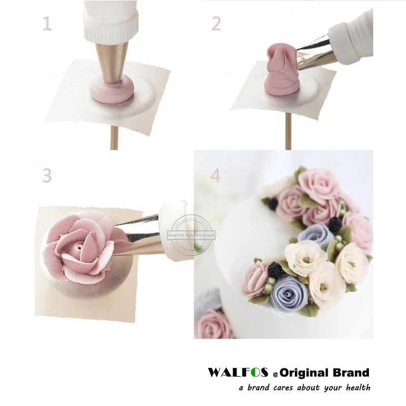 WALFOS 8 шт./компл. силиконовая глазурь трубопровод Крем кондитерский мешок + 6 сопла