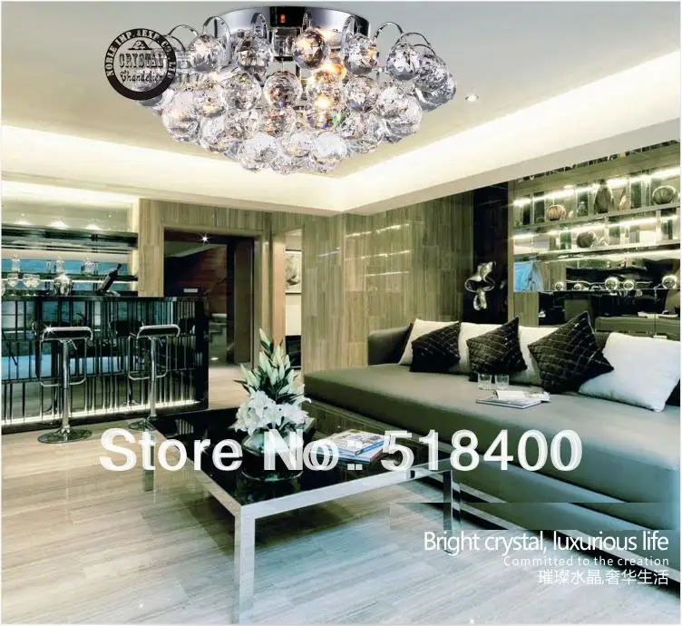 Noble New arrival name brand luxury Crystal Modern Ceiling Light For Villa Hotel Palace etc Dia400*250MM OEM|ceiling track light|light blue evening