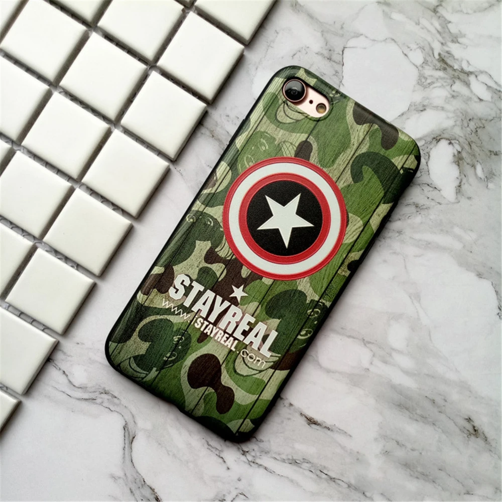 Супер герой военные камуфляж Бэтмен чехол для iPhone 6 S X 10 Marvel Зеленый Камуфляж