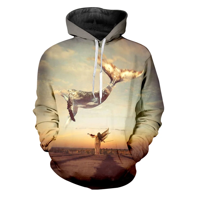 

CJLM 3D Sweatshirts 2018 New Design Men Fashion Sea Fish Volin Printed Hoodies Sweatshirt Regular Hooded Pullover Jerseys Unisex