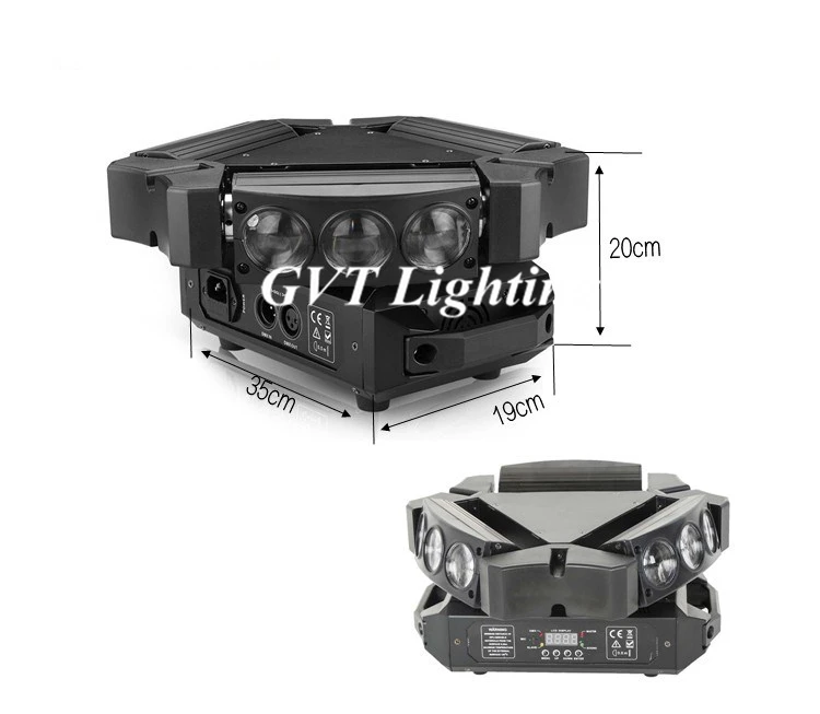 2 шт./лот мини LED 9X12W Паук свет RGB 3 вида цветов 12/43ch DMX сценические огни диско Dj Led