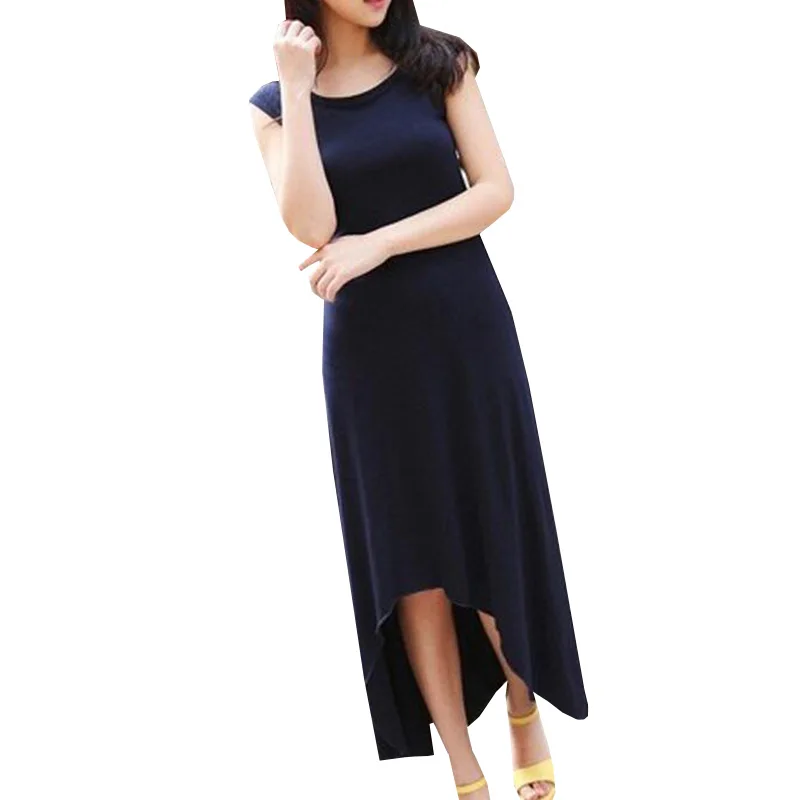 Женское модал платье Новинка лета 2017 элегантные асимметричные платья макси без