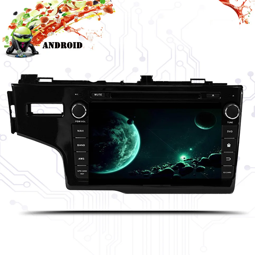 Автомобильный dvd кассетный плеер GPS Navi для Honda Fit Jazz 2014 2018 IPS экран 1024*600 + wifi BT RDS Android 9