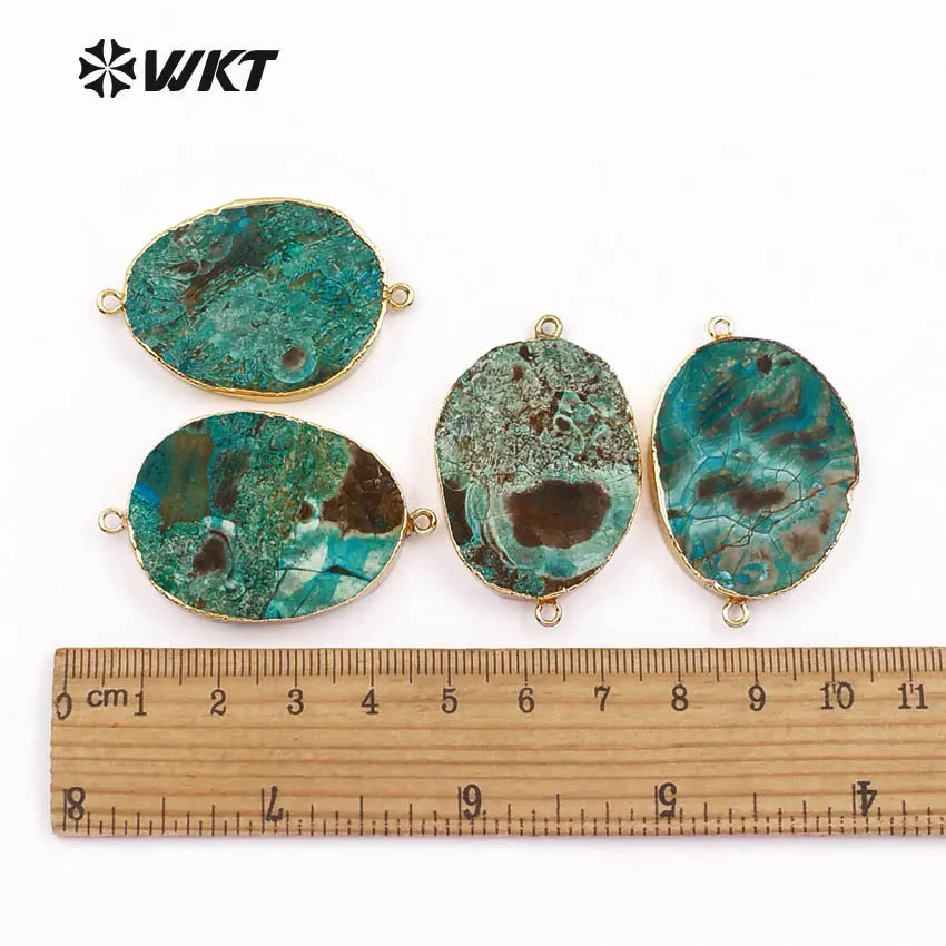 Натуральный морской камень овальной формы с золотой отделкой кулон двойными