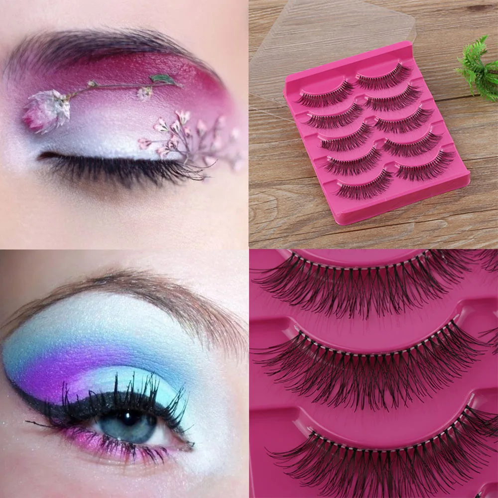 5 пар Накладные ресницы для наращивания макияжа Длинные натуральные насыщенные